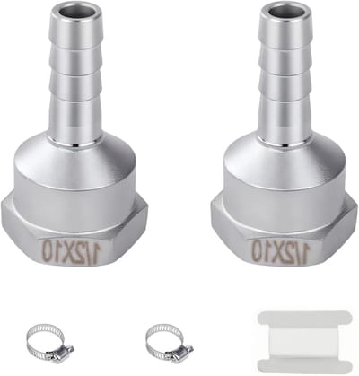 Slang Tule Set - Buis Koppeling - Vaste Leidingen Maken - Corrosiebestendig Materiaal - 2 Stuks 1/2 Inch - Zilver