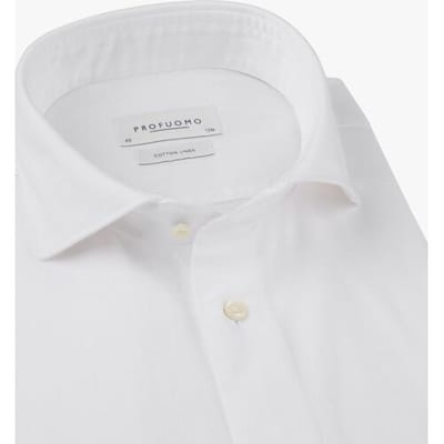 Profuomo Overhemd Cotton/Linen White  44
