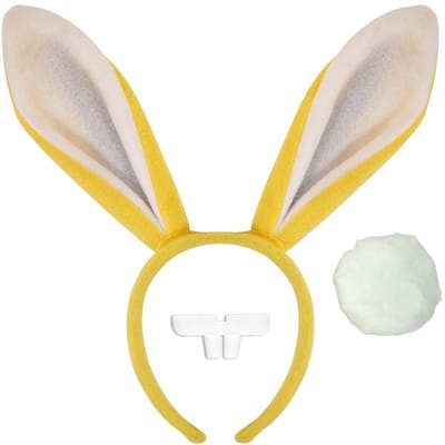 Henbrandt Sexy bunny verkleed set - geel - dames - 3-delig - konijn - haas
