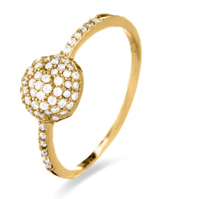 Luxenter Langui Ring Zilver, Geel Goud en Cz