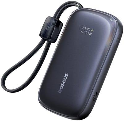 Baseus EnerFill FC21 Qpow 3 Ultra 20000mAh 22.5W Powerbank with Display and Cable Included - Black - 20000 mAh