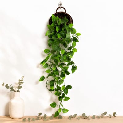 Kunstmatige klimopslinger kunstmatige hangende planten binnenshuis, hangende mandplanten, kunstmatige hangende planten buiten, valse klimop hangende wijnstokken voor thuis, muur, bruiloft,