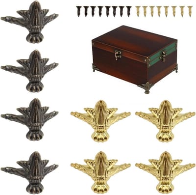 Antieke Houten Hoekbeschermers voor Tafelpoten - Set van 8 voor Meubels, Opslagdozen en Cadeauverpakking
