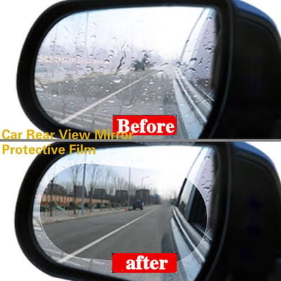 2 stuks auto achteruitkijkspiegel beschermfolie anti-condens venster helder regendicht achteruitkijkspiegel beschermend 100*150mm black