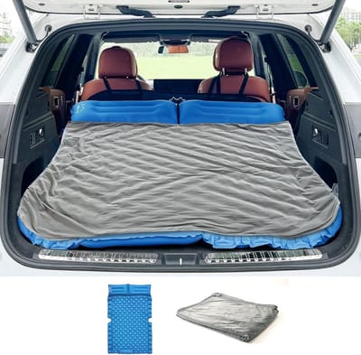 Luchtbed voor 2 Personen voor Auto: SUV & Camping Slaapmat met Voetpomp en Kussen (183x131x7 cm)