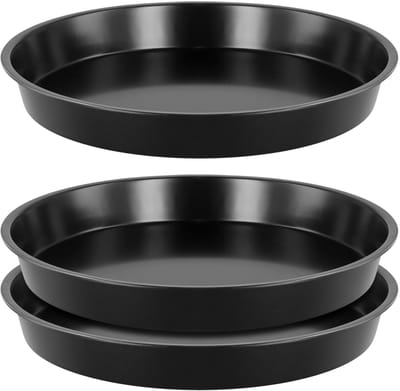 Dailygoods- Pizza Bakplaat - 3 Stuks - Antiaanbaklaag - Koolstofstaal - 10 Inch - Duurzaam - 26,2 x 26,2 x 3,2 cm - Pizzapan