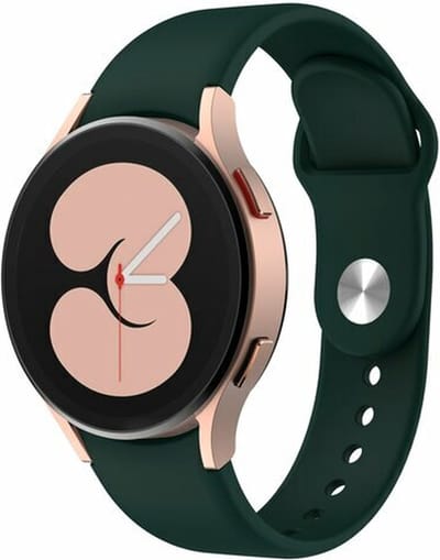 By Qubix - Geschikt voor Samsung Galaxy Watch bandje - Sportbandje 20mm - Donkergroen - Geschikt voor Samsung Galaxy Watch 7 (40 & 44mm) - Galaxy Watch FE - Galaxy Watch 6 - Galaxy Watch 6 Pro - Galaxy Watch 5 - 5 Pro - Galaxy Watch 4 - 4 Classic