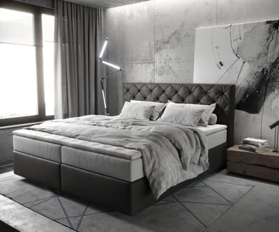Boxspringbed Dream-Great Microvezel Antraciet Vintage 180x200 cm TFK Matras en Topper