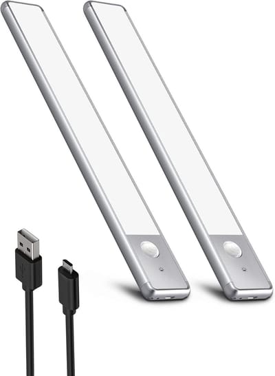 2 LED-onderkastlampen keuken 30 cm bewegingsmelder 30 cm meubellamp bewegingsmelder sensor LED-nachtlampje oplaadbare meubelverlichting meubelverlichting trap hal lade [Energieklasse A+++]