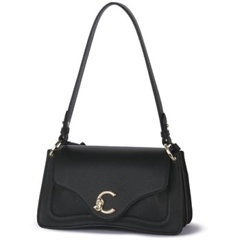 COCCINELLE Leren Handtas Schoudertas C-Me Handle Bag Noir Zwart