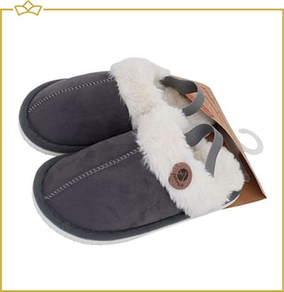 ATTREZZO® Pantoffels Kinderen - Met Elastiek - Maat 28-29 - Grijs - Heerlijk warm!