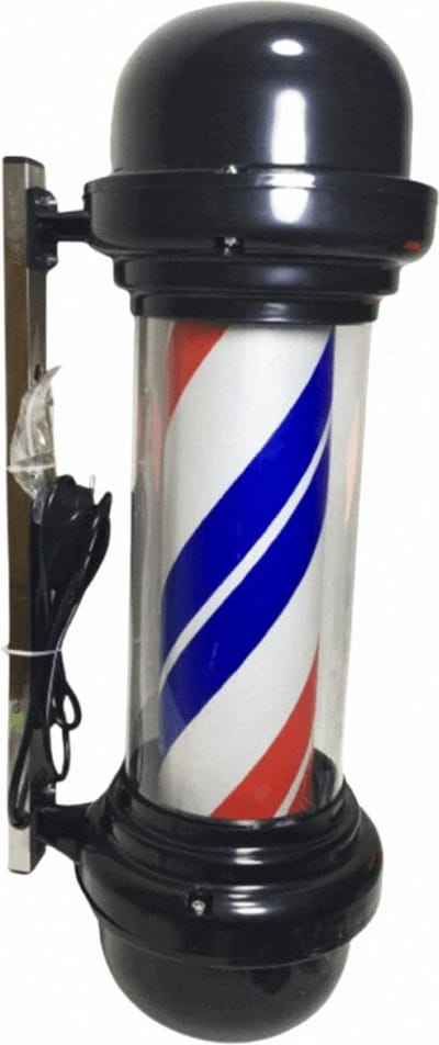 Barber Pole LED Lamp - Klassieke Stijl - Zwart - Voor Kapsalons en Kapperszaken
