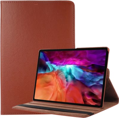 Hoes - Geschikt voor Samsung Galaxy Tab A8 - 360 Graden Draaibare Hard Cover Case - Tablet Hoesje Draaibaar - Bruin