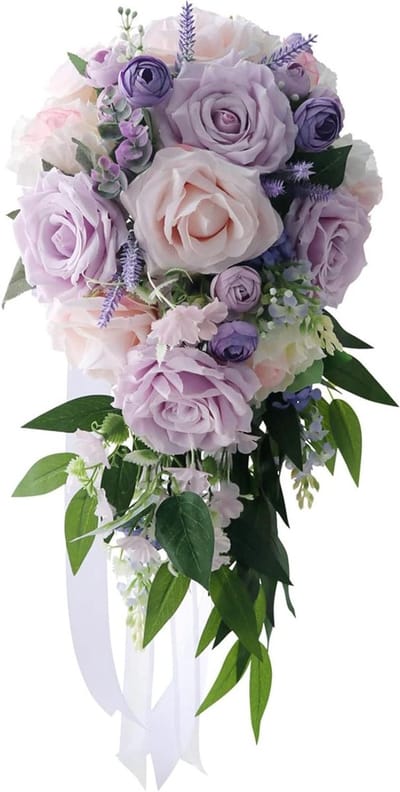 Bruidsboeket Kunstbloemen - Decoratie Boeket - Bruiloft Decoratie - Handgemaakt Design - 50 cm Hoog - Meerdere Kleuren