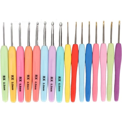 16-delige Haaknaalden Set Ergonomische Handwerk Schuur Haaknaalden met Etui DIY Handbreikunst pink