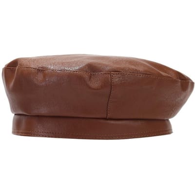 Zoete PU Leer Parel Strik Baret Koreaanse Stijl Britse Stijl Kunstenaarsmuts Retro Ontwerp Effen Kleur Schildersmuts Streetwear