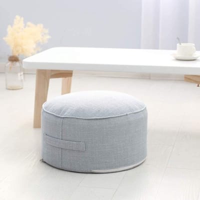 Ronde poef - Voetenbankje zitting - Ontspannen zitten - Met handvat - 40x20 cm - C
