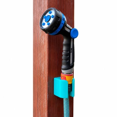 Universele Tuinslanghouder Wand – Wandhouder voor Tuinslang – Tuinslang Ophangsysteem – Slanghouder voor Tuin, Garage & Schuur – Turquoise