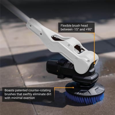 Batavia 18V Twin Brush Compact Telescopische Accu Reinigingsborstel Incl. 2.0Ah Accu & Lader Brushes