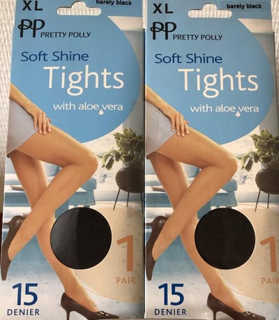 Pretty Polly Panty - Basis - Panty - Soft Shine - Aloe - Vera - 2 paar - Voordeelverpakking - 15 Den. - XL - Barely Black
