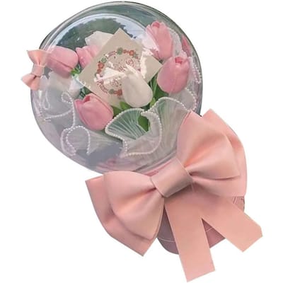 DIY Tulpenboeket voor Vriendin Handgemaakt Exquise Kunstbloemen Boeketten Nepbloemen voor One Size veelkleurig