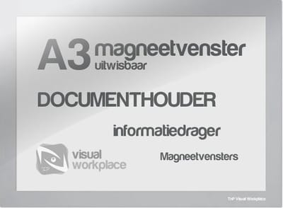 Magneetvenster A3 (uitwisbaar) - Zilver Grijs