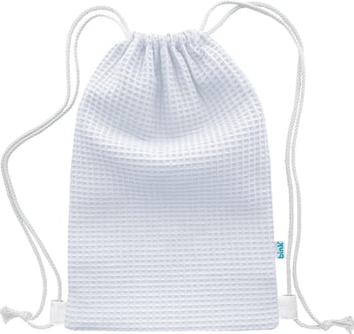 BINK Bedding Gymtas / Zwemtas Pique (wafel) wit 40 x 28 cm - kleuter - peuter