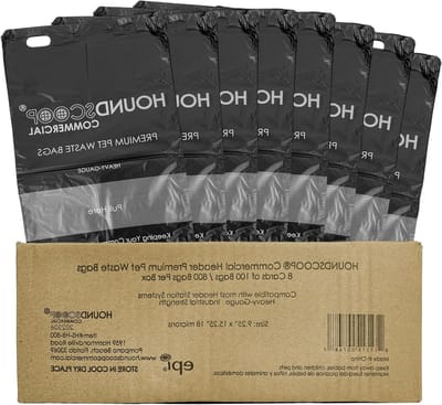 800 Count Pull-Strap Header Huisdier Afvalzakken, 8 Header Packs van 100 Zakken, Hondenafval Station Zakken voor HOA, Residentieel, XL en Sterk, Gemakkelijk Single Pull voor Poepstation