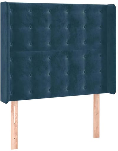vidaXL - Hoofdbord - met - randen - 103x16x118/128 - cm - fluweel - donkerblauw