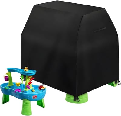 Zandtafel Hoes - Afdekzeil Watertafel - Buitenspeelgoed Bescherming - Waterdicht Windbestendig - 25x25x5cm - Zwart
