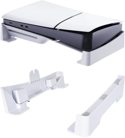 Golden crown - PS5 Slim Stand - Horizontale houder - Veilig en nauwkeurig - Wit - Accessoires voor PS5 Slim - Geschikt voor PS5 Slim Disc Edition en Dig...