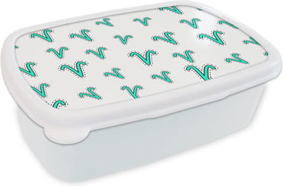 Broodtrommel Wit - Lunchbox - Brooddoos - Ram - Zodiac - Design - 18x12x6 cm - Volwassenen