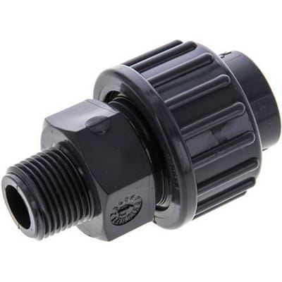 PVC Rechte Lijmmof 16mm x Buitendraad R 3/8 '' FKM