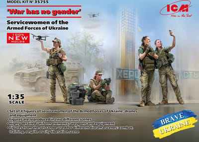 ICM Modelbouwpakket Militaire voertuigen - 35755 War has no gender - Female servicemen of the Armed Forces of Ukraine Plastic - 1:35 - Modelbouw