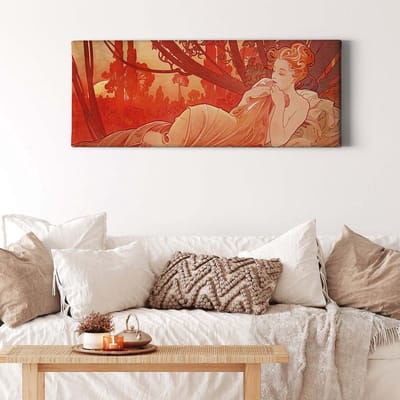 Canvas print DD123240 Dusk A.S. Création 1,0 x 0,4 m Rood Kantoor Hal/Gang Keuken Slaapkamer Woonkamer