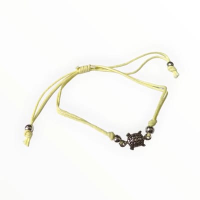 Aramat Jewels | Armbanden | Verstelbaar touw Armbandje schildpad | Licht Geel | |2mm | Metaal | Kinderen, Volwassenen | Verkleurd niet