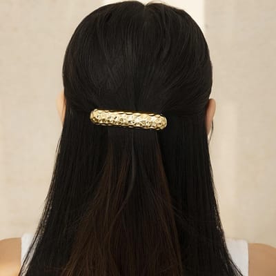 Retro Lange Gouden Metalen Glad Geslagen Haarspeld Minimalistische Oudere Haarband Accessoires Paardenstaart Haarspeld Hoofddeksel Bedeltje Sieraden black