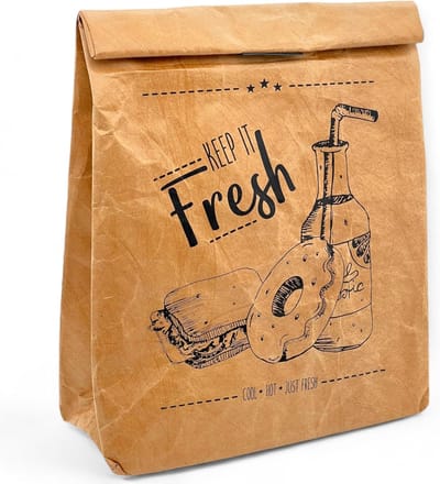 SnelShoppen - Isolerende Lunch Bag Bruin, Koeltas met Sluiting, Thermische Tas voor Warm of Koud, Waterafstotend, Ideaal voor Werk, School en Picknick