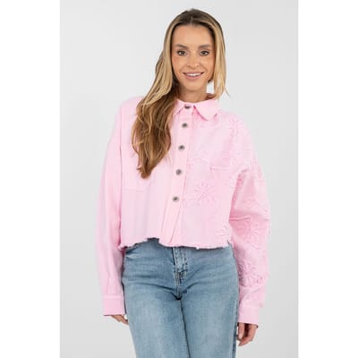 Flora Embroidered Jacket - Lichtroze / One Size