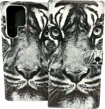 Portemonnee Book Case Hoesje Geschikt voor: Samsung Galaxy S22 Ultra - Tiger Print