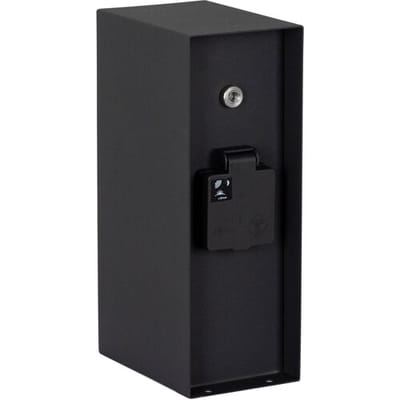 KS Verlichting - tuinstopcontact - schemersensor - timer - buitenstopcontact - lichtsensor - zwart - waterdicht - 2 stopcontact - paal