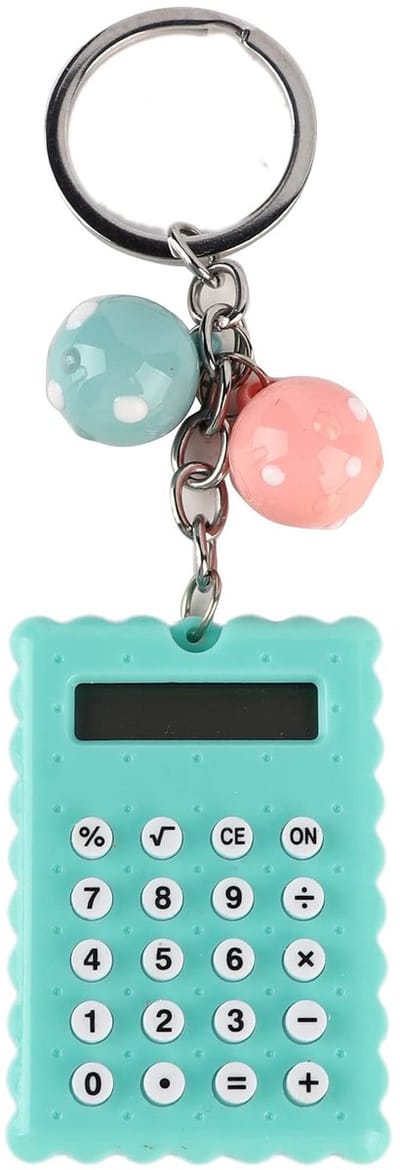 Dailygoody - Mini-rekenmachine - Draagbare rekenmachine - Sleutelverpleegster stijl - Grijs paars - Handige calculator - Voor dagelijks gebruik - Comp