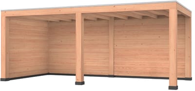 Douglas overkapping, 600 x 300, met achterwand en zijwand, Westwood Modern Plus