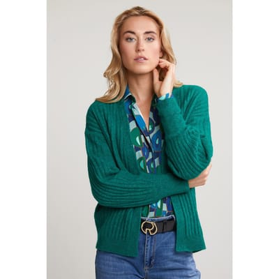 River Woods Green Woolen V-neck Cardigan Size: XXL | Cardigans Outlet | Dames | Groen