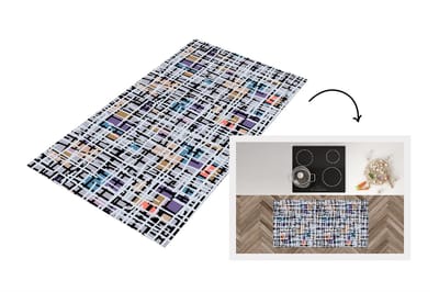 Keukenloper 120x60 cm - Keukenmat vinyl Lijn - Abstract - Patronen - Keukenmatten loper - Keuken vloerkleed tapijt