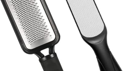 Pedicureset Dubbelzijdig - Voetvijl RVS - Verwijderen Eelt - Hygiënisch Ontwerp - Ergonomisch Handvat - Zilverkleurig