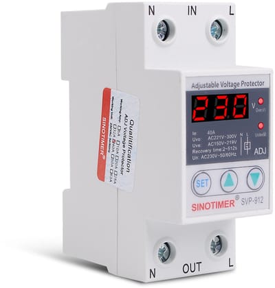 Spanningsregelaar SVP-912 – 230V/63A, Overspanningsbeveiligingsrelais Met Digitale Voltmeter, Instelbare Terugkeerwaarde