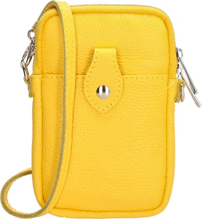 Charm London Elisa Crossbody Telefoontasje Premium Leatherlook - Leren Dames Tas - Geel