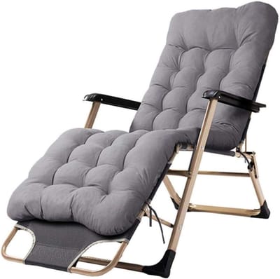 Terrasstoel met kussen - Opvouwbare fauteuil - Buitenlounge ontspanning - Verstelbaar zonder zwaartekracht - Draagvermogen 200 kg - Effekleur