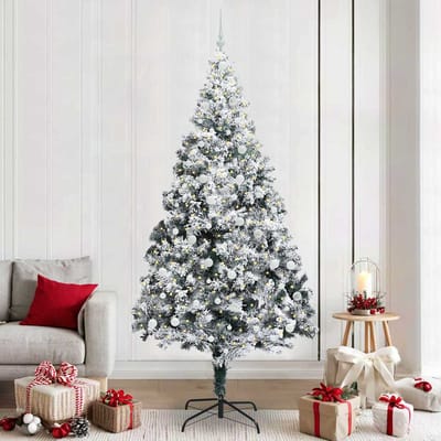 vidaXL - Kunstkerstboom - Wit - 240 - cm - PVC - en - Staal - en - Kunststof